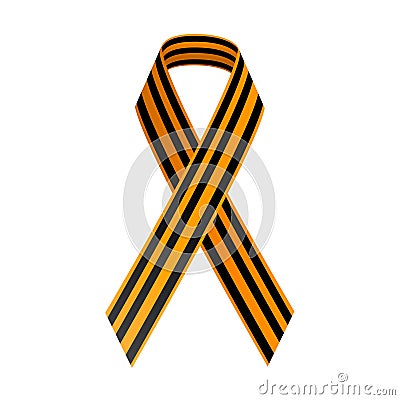 St George Black and gold Ribbon. May 9, Happy Victory day. Russian holiday. Vector Illustration