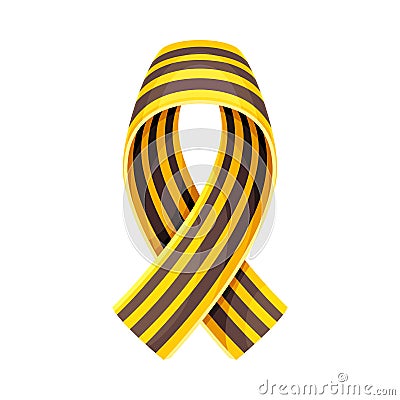 St. George black and gold ribbon. May 9 Russian holiday victory sign vector illustration Vector Illustration