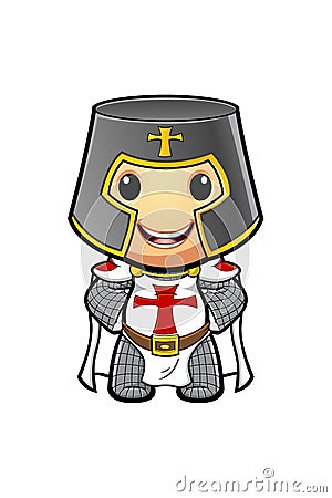 St George Cartoon Knight Vector Illustration