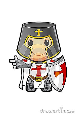 St George Cartoon Knight Vector Illustration