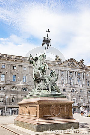 St. George and the Dragon Statue, Berlin, Germany Editorial Stock Photo