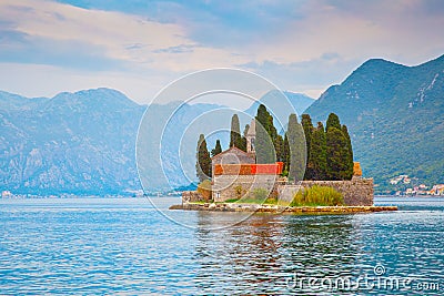 St. George Island in the Kotor Bay Stock Photo