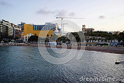 St George`s Bay in Paceville,Malta Stock Photo