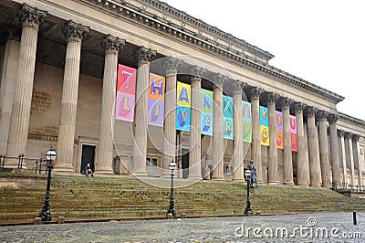 St George`s Hall is a building on St George`s Place, opposite Lime Street railway station in the centre of Liverpool, England Editorial Stock Photo