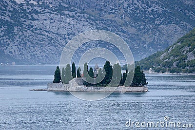 St George`s Island, Kotor, Montenegro Stock Photo