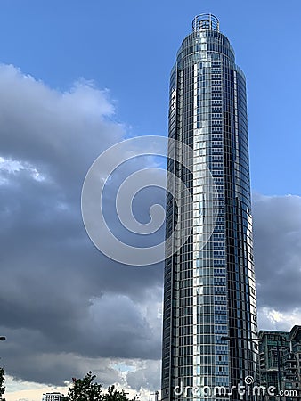 St George Wharf Tower, also known as the Vauxhall Tower, is a residential skyscraper in Vauxhall, London, and part of the St Georg Editorial Stock Photo