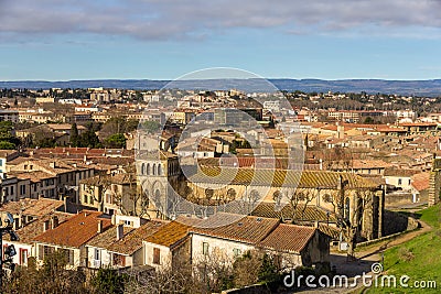 St. Gimer Church in Carcassonne, France Stock Photo