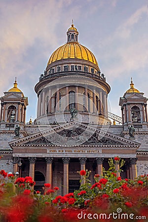 St. Isaac`s Cathedral in St. Petersburg in the summer of June 25, 2021, Russia Editorial Stock Photo