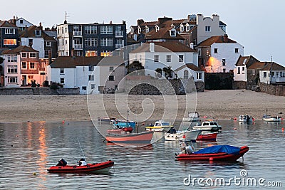 St Ives harbour at high tide Stock Photo