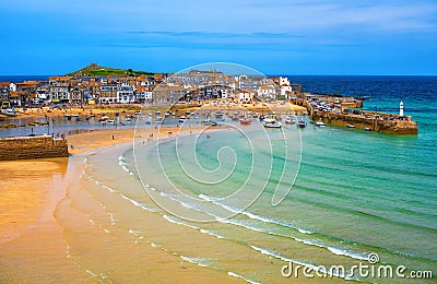 St Ives, a popular seaside town and port in Cornwall, England Stock Photo