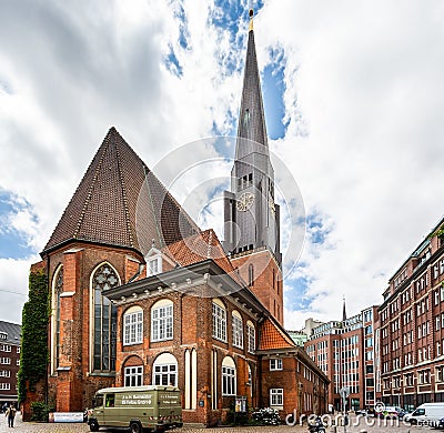 St james Church or St Jacobi Church and spire in Hamburg, Germany Editorial Stock Photo