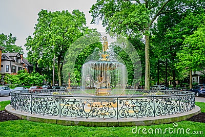 St. James Court Fountain Louisville Kentucky Editorial Stock Photo