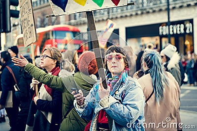 21st of january 2017, march of women Editorial Stock Photo