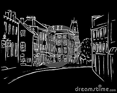 St Jean Street in Quebec Vector Illustration