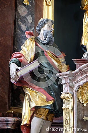 St Joachim, statue on the Virgin Mary altar in the St Lawrence church in Denkendorf, Germany Stock Photo