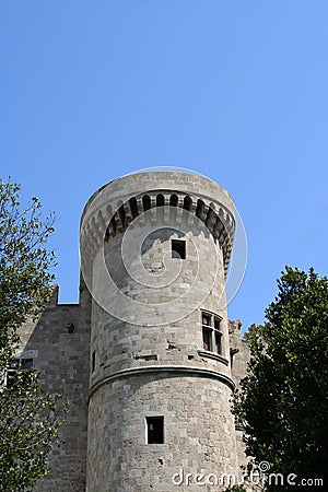 St John knights castle at Rhodes Island Stock Photo