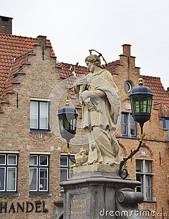 St. John of Nepomuk, John Nepomucene statue Stock Photo