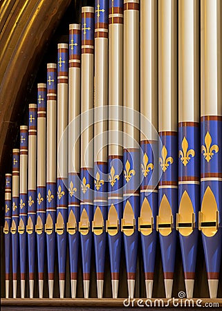 St. John`s Anglican Church pipe organ Editorial Stock Photo