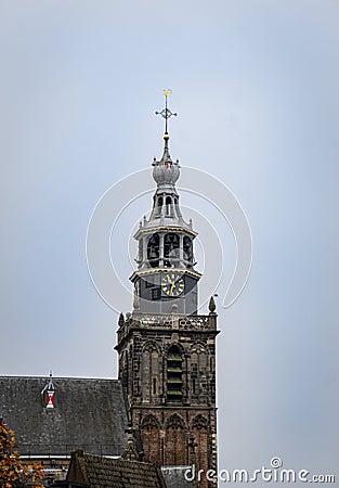 Church Bell Tower, Gouda, Netherlands Stock Photo