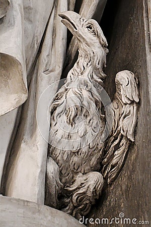 St John's Eagle, Church of Santa Maria Assunta di Carignano, Piazza di Carignano, Genoa, Italy. Stock Photo