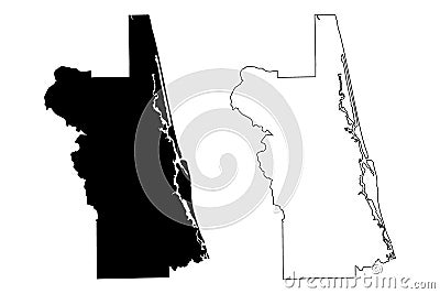 St. Johns County, Florida U.S. county, United States of America, USA, U.S., US map vector illustration, scribble sketch St. Vector Illustration