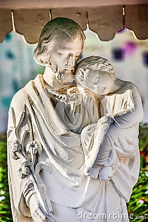 St. Joseph Baby Jesus Statue Wangfujing Cathedral Beijing China Stock Photo