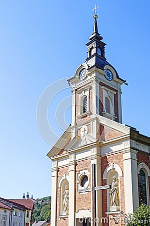 KALWARIA ZEBRZYDOWSKA, POLAND - SEPTEMBER 05, 2019: St Joseph church in city center Editorial Stock Photo