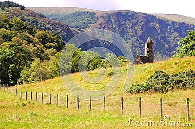 St. Kevin's ancient church Stock Photo