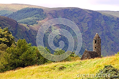 St. Kevin's ancient church Stock Photo