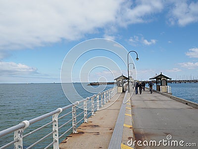 St Kilda Pier with blue sky Editorial Stock Photo