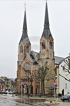 The Sant Laurence church in Dierkich, Luxembourg Editorial Stock Photo