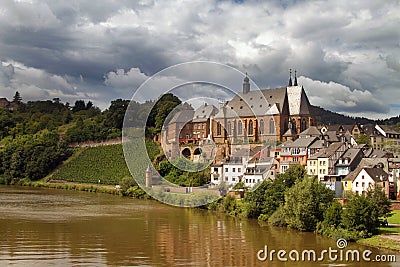 St Laurentius Church in Saarburg Old Town Stock Photo