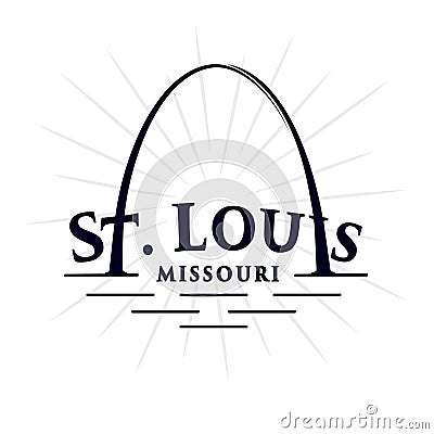 St. Louis logo design. Saint Louis arch. Vector and illustration. Vector Illustration