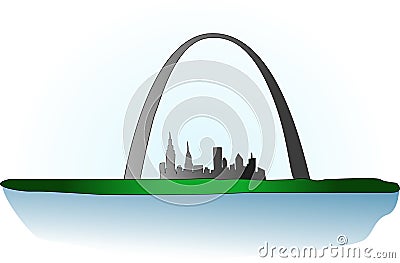 St Louis Arch Vector Illustration