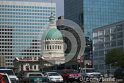 St. Louis Architecture with Old Courthouse Editorial Stock Photo