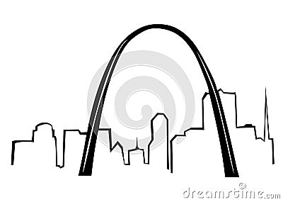 St.Louis Gateway arch drawing vector illustration clip art Cartoon Illustration