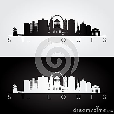 St. louis skyline silhouette Vector Illustration