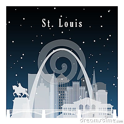 St Louis winter. Vector Illustration