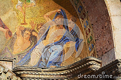 St. Mark's Cathedral, religious mosaic Editorial Stock Photo