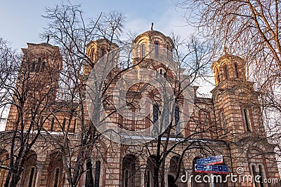 St. Marks Church behind the trees Stock Photo