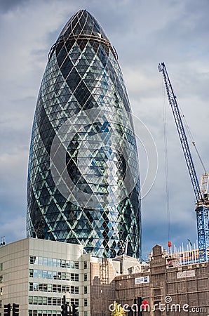 30 St Mary Axe (aka The Gerkin) in London Editorial Stock Photo