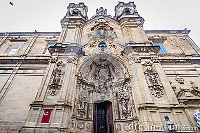 St Mary of Chorus basilica in San Sebastian, Spain Editorial Stock Photo