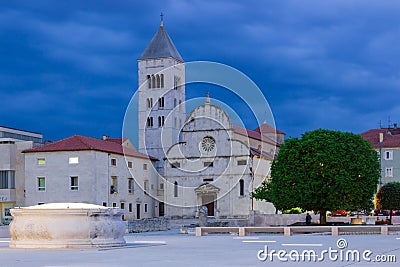 St Mary church and monastery at night. Zadar. Croatia. Stock Photo