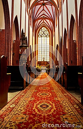 St. Mary Magdalene Gothic Church interior Editorial Stock Photo