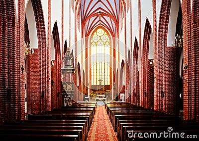 St. Mary Magdalene Gothic Church interior Editorial Stock Photo