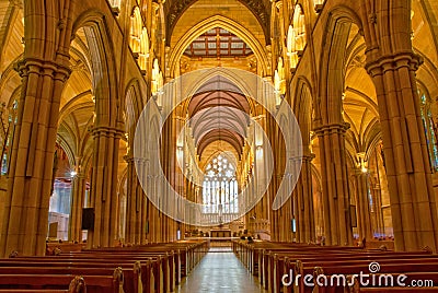 St Mary's Cathedral Interior, Sydney Australia Editorial Stock Photo