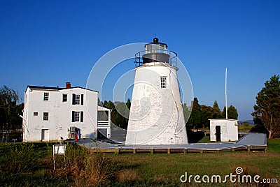 St. Mary's City, MD: Piney Point Lighthouse Stock Photo