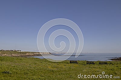 St Mary`s Island causeway in Whitley Bay, North Tyneside Stock Photo