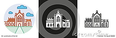 St Mary's Abby icons Vector Illustration