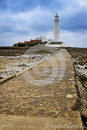 St marys lighthouse causeway whitley bay uk Stock Photo